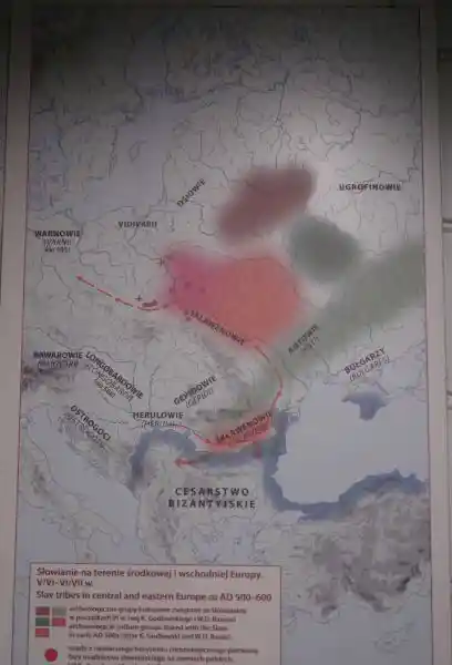 Slav tribes in central and eastern Europe ca A.D. 500 - 600